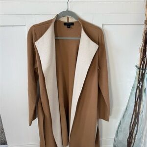 Ann Taylor Camel and Ivory Knit Cardigan